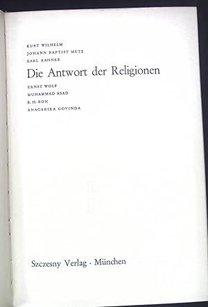 Seller image for Die Antwort der Religionen. for sale by books4less (Versandantiquariat Petra Gros GmbH & Co. KG)