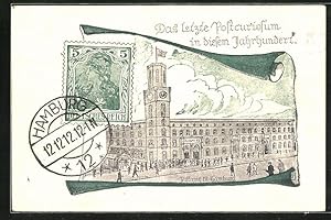 Ansichtskarte 12.12.1912, Postamt, Postcuriosum, Briefmarke