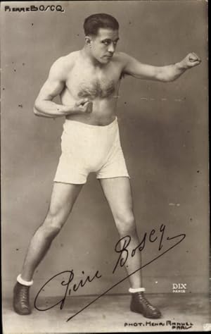 Ansichtskarte / Postkarte Französischer Boxer Pierre Boscq, Portrait - Foto: Henri Manuel, Paris