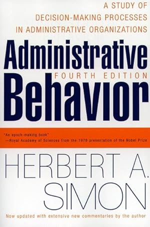 Bild des Verkufers fr Administrative Behavior, 4th Edition zum Verkauf von AHA-BUCH GmbH