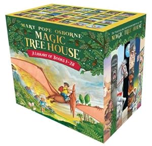 Bild des Verkufers fr Magic Tree House Boxed Set 1-28 : A Library of Books 1-28 - Dinosaurs Before Dark/The Knight at Dawn/Mummies in the Morning/Pirates Past Noon/Night of the Ninjas/Afternoon on the Amazonas/Sunset of the Sabertooth/Midnight on the Moon/Dolphins at Daybreak/Ghost Town at Sundown et al 28 Volumes in Box zum Verkauf von AHA-BUCH GmbH