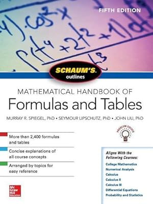 Bild des Verkufers fr Schaum's Outline of Mathematical Handbook of Formulas and Tables, Fifth Edition zum Verkauf von AHA-BUCH GmbH