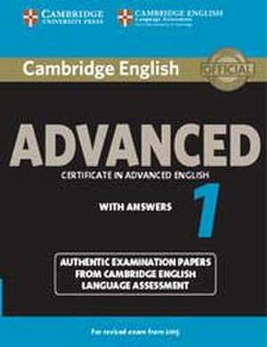 Bild des Verkufers fr Cambridge English Advanced 1 for Revised Exam from 2015 Student's Book with Answers : Authentic Examination Papers from Cambridge English Language Assessment zum Verkauf von AHA-BUCH GmbH