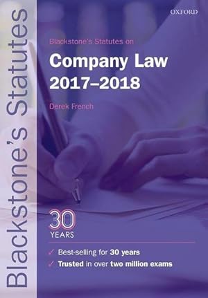 Bild des Verkufers fr Blackstone's Statutes on Company Law 2017-2018 zum Verkauf von AHA-BUCH GmbH