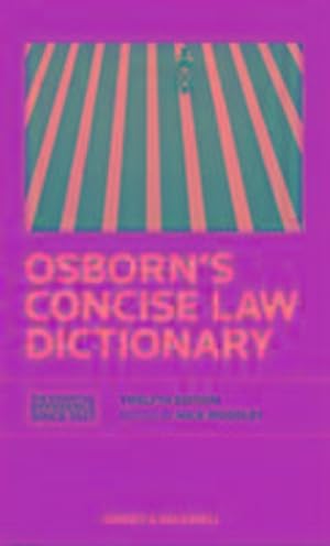 Image du vendeur pour Osborn's Concise Law Dictionary mis en vente par AHA-BUCH GmbH