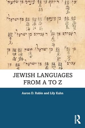 Bild des Verkufers fr Jewish Languages from A to Z zum Verkauf von AHA-BUCH GmbH