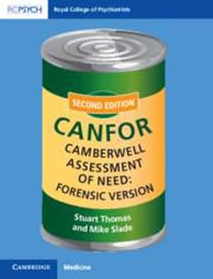 Imagen del vendedor de Camberwell Assessment of Need: Forensic Version : CANFOR a la venta por AHA-BUCH GmbH