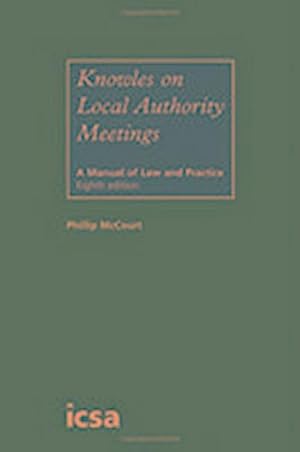 Immagine del venditore per Knowles on Local Authority Meetings venduto da AHA-BUCH GmbH