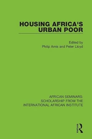 Bild des Verkufers fr Housing Africa's Urban Poor zum Verkauf von AHA-BUCH GmbH