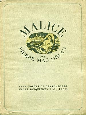 Imagen del vendedor de Malices. a la venta por Librairie In-Quarto