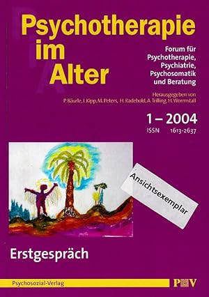 Bild des Verkufers fr Psychotherapie im Alter. Nr. 1. Erstgesprch. 1/2004. 1. Jahrgang. Forum fr Psychotherapie, Psychiatrie, Psychosomatik und Beratung. Hrsg. von Peter Burle, Johannes Kipp, Meinolf Peters, Hartmut Radebold, Angelika Trilling und Henning Wormstall. zum Verkauf von Fundus-Online GbR Borkert Schwarz Zerfa