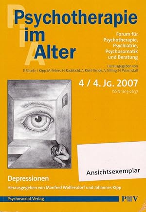 Bild des Verkufers fr Psychotherapie im Alter. Nr. 16. Depressionen. 4/2007. 4 Jahrgang. Forum fr Psychotherapie, Psychiatrie, Psychosomatik und Beratung. Hrsg. von Peter Burle, Johannes Kipp, Meinolf Peters, Hartmut Radebold, Astrid Riehl-Emde, Angelika Trilling und Henning Wormstall. zum Verkauf von Fundus-Online GbR Borkert Schwarz Zerfa