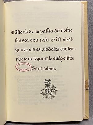 Imagen del vendedor de HISTORIA DE LA PASSIO DE N.S. JESU CHRISTI EN COBLES. a la venta por Auca Llibres Antics / Yara Prez Jorques