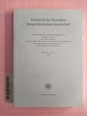 Imagen del vendedor de Zeitschrift der Deutschen Morgenlndischen Gesellschaft. Band 158 - Heft 2 2008. a la venta por Druckwaren Antiquariat