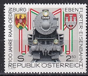 100 Jahre Raab-Oedenburg-Ebenfurter Eisenbahn / Briefmarke Österreich Nr. 1627