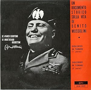 "Benito MUSSOLINI" Discorso di TORINO 23/10/1932 / LP 33 tours original italien / JUNIOR JR-BM 10001