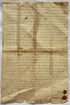 1720 MASSACHUSETTS COLONIAL DOCUMENT with WAX SEALS