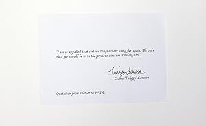 Bild des Verkufers fr An Original Signed and typed quotation on paper from Twiggy Dame Lesley Lawson zum Verkauf von Lasting Words Ltd