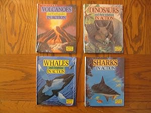 Imagen del vendedor de Aladdin In Action Early Reader Pop Ups Four (4) Hardcover Book Lot, including: Volcanoes and Earthquakes; Whales and Dolphins; Sharks, and; Dinosaurs and Their Relatives a la venta por Clarkean Books