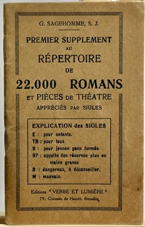 Supplément au répertoire de 22,000 romans et pièces de théatre appréciés par sigles