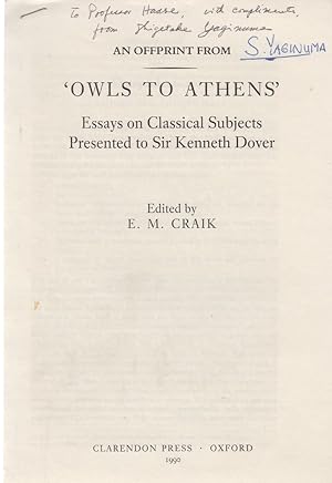 Thucydides 6. 100. [From: E. M. Craik (ed.), Owls to Athens]. Essays on Classical Subjects Presen...