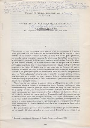 Imagen del vendedor de Perfiles semanticos de la religion romana. [De: Semanas de Estudios Romanos, Vol. 5, 1986-1988]. a la venta por Fundus-Online GbR Borkert Schwarz Zerfa