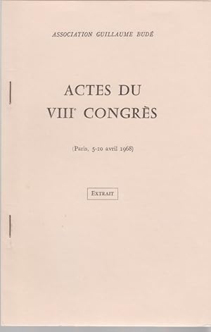 Seller image for picure et l'enseignement philosophique hellnistique et romain. [Du: Actes du 8e Congrs]. Paris, 5-10 avril 1968. for sale by Fundus-Online GbR Borkert Schwarz Zerfa