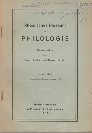 Bild des Verkufers fr Textkritische Bemerkungen zu zwei Briefen Kaiser Julians. [Aus: Rheinisches Museum fr Philologie, N.F., 100. Bd., 1. Heft]. zum Verkauf von Fundus-Online GbR Borkert Schwarz Zerfa