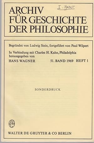 Image du vendeur pour Die Widerlegung des Manichismus im Epiktetkommentar des Simplikios. [Aus: Archiv fr Geschichte der Philosophie, 51. Bd., Heft 1, 1969]. mis en vente par Fundus-Online GbR Borkert Schwarz Zerfa