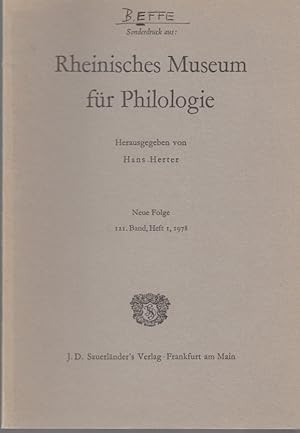 Imagen del vendedor de Die Destruktion der Tradition: Theokrits mythologische Gedichte. [Aus: Rheinisches Museum fr Philologie, N.F., 121. Bd., Heft 1, 1978]. a la venta por Fundus-Online GbR Borkert Schwarz Zerfa