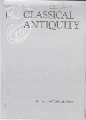 Immagine del venditore per Hipponax Fragment 128W: Epic Parody or Expulsive Incantation?. [From: Classical Antiquity, Vol. 23, Iss. 2, 2004]. venduto da Fundus-Online GbR Borkert Schwarz Zerfa