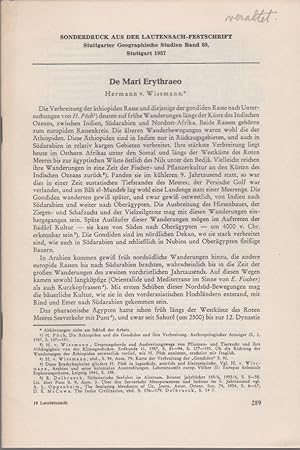 Bild des Verkufers fr De Mari Erythraeo. [Aus: Lautensach-Festschrift, Stuttgarter Geographische Studien, Bd. 69]. zum Verkauf von Fundus-Online GbR Borkert Schwarz Zerfa
