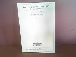 Imagen del vendedor de sterreichische Zeitschrift fr Volkskunde, Band 103, 2000, Heft 4. a la venta por Antiquariat Deinbacher