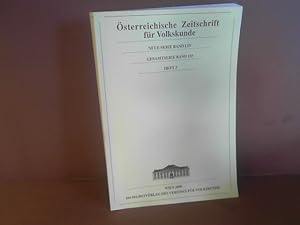 Imagen del vendedor de sterreichische Zeitschrift fr Volkskunde, Band 103, 2000, Heft 3. a la venta por Antiquariat Deinbacher