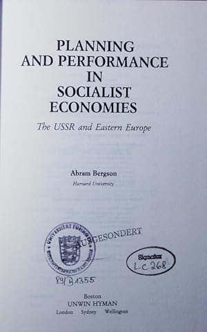 Bild des Verkufers fr Planning and performance in socialist economies. the USSR and Eastern Europe. zum Verkauf von Antiquariat Bookfarm