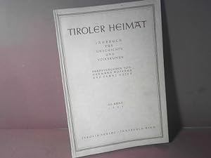Imagen del vendedor de Tiroler Heimat. - Jahrbuch fr Geschichte und Volkskunde. XII.Band, 1948. a la venta por Antiquariat Deinbacher