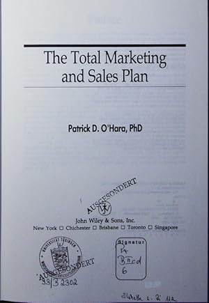 Bild des Verkufers fr Total marketing and sales plan. zum Verkauf von Antiquariat Bookfarm