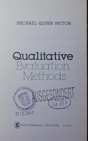 Bild des Verkufers fr Qualitative evaluation methods. zum Verkauf von Antiquariat Bookfarm