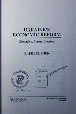 Image du vendeur pour Ukraine's economic reform. obstacles, errors, lessons. mis en vente par Antiquariat Bookfarm