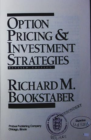 Bild des Verkufers fr Option pricing and investment strategies. zum Verkauf von Antiquariat Bookfarm