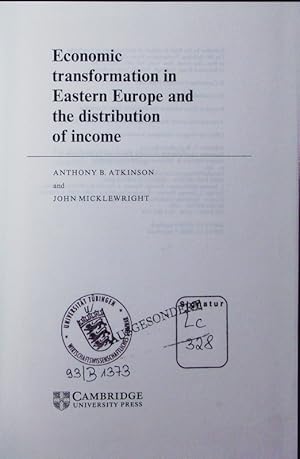 Bild des Verkufers fr Economic transformation in Eastern Europe and the distribution of income. zum Verkauf von Antiquariat Bookfarm