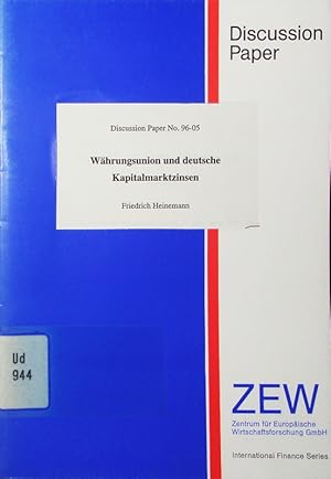 Immagine del venditore per Whrungsunion und deutsche Kapitalmarktzinsen. venduto da Antiquariat Bookfarm