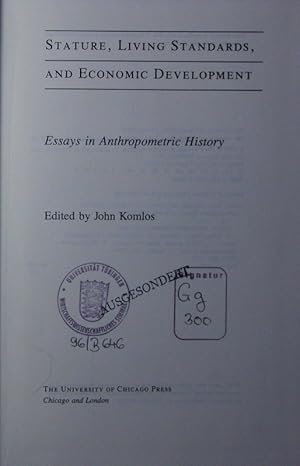 Immagine del venditore per Stature, living standards and economic development. essays in anthropometric history. venduto da Antiquariat Bookfarm