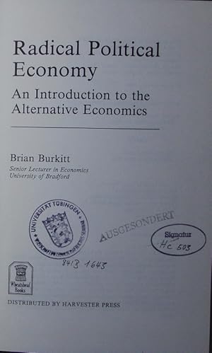 Bild des Verkufers fr Radical political economy. an introd. to the alternative economics. zum Verkauf von Antiquariat Bookfarm