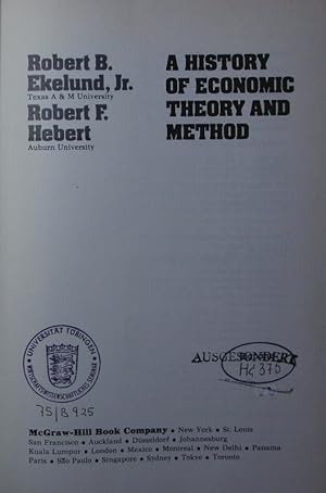 Seller image for A history of economic theory and method. for sale by Antiquariat Bookfarm