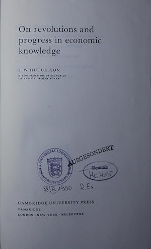 Seller image for On revolutions and progress in economic knowledge. for sale by Antiquariat Bookfarm