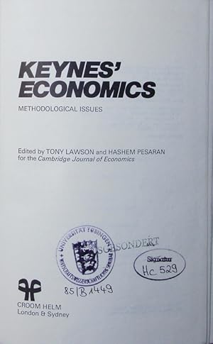Bild des Verkufers fr Keynes' economics. methodological issues. zum Verkauf von Antiquariat Bookfarm