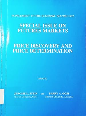 Bild des Verkufers fr Price discovery and price determination. Special issue on futures markets. zum Verkauf von Antiquariat Bookfarm