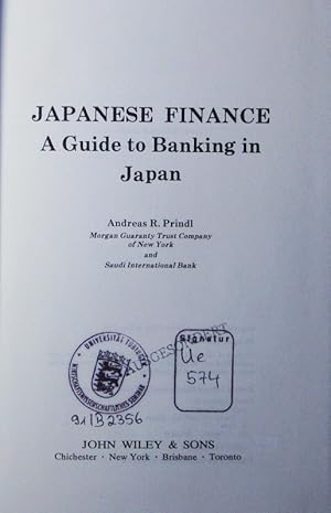 Imagen del vendedor de Japanese finance. A guide to banking in japan. a la venta por Antiquariat Bookfarm