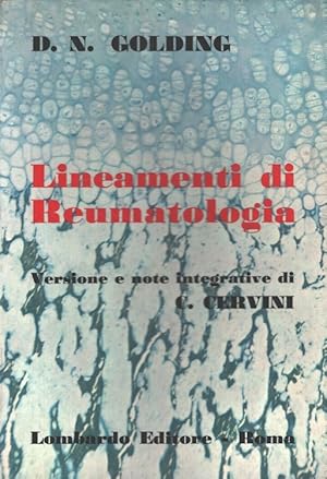 Bild des Verkufers fr Lineamenti di Reumatologia (Italiano) Versione e note integrative di C. Cervini zum Verkauf von Versandantiquariat Nussbaum